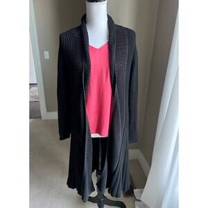 Leo & Nicole black duster boho cardigan size small